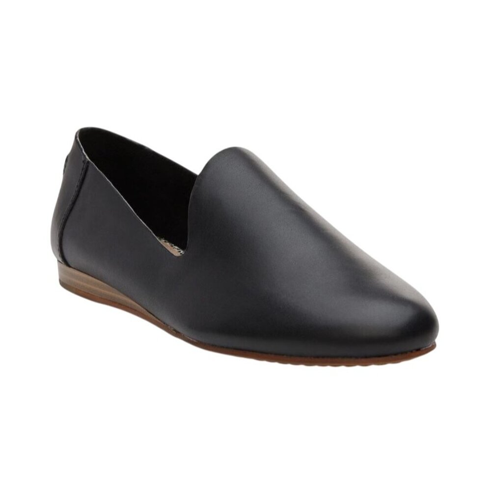 NEW! TOMS Darcy Women's Slip-On Black Leather Flat OrthoLite Shoes Size 8
